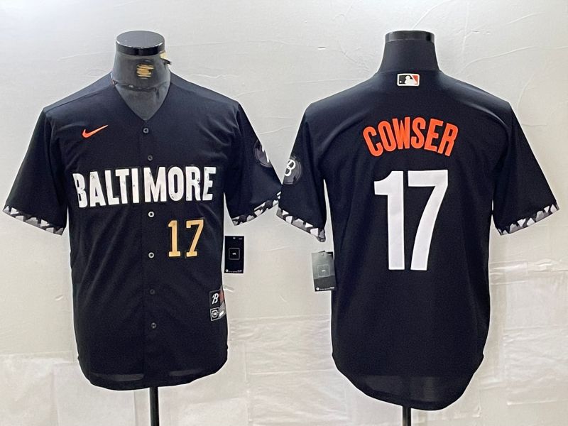 Men Baltimore Orioles #17 Cowser Black City Edition Nike 2024 MLB Jersey style 2->->MLB Jersey
